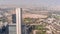 Skyscrapers and other buildings near the Dubai World Trade center district in Dubai aerial timelapse