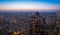 Skyscrapers in Shibuya at sun set.