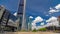 skyscrapers timelapse hyperlapse in the Four Towers Business Area with the tallest skyscrapers in Madrid and Spain