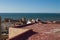 Skyview on Safi with couple of seagulls, Morocco