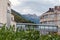 A skywalk between the VP Bank headquarters building and another office building in Vaduz, the capital city of Liechtenstein