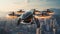 Skyward Horizon: Futuristic Drone Soaring Over the City