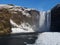 SkÃ³gafoss waterfall in winter. Iceland