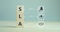 SLA - Service Level Agreement acronym, business concept. Service performance tracking to reduce the uncertainty the customer in pr