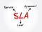 SLA Service Level Agreement - commitment between a service provider and a client, acronym text concept background