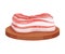 Slab of Bacon Lying on Wooden Plank Vector Element