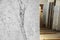 Slab of natural marble white stone with gray veins in stock called Bianco Gioia
