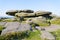 Slabs of gritstone perched on top of Stanage Edge