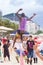 Slackline on Copacabana beach, Rio de Janeiro