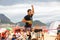 Slackline on Copacabana beach, Rio de Janeiro