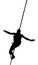 Slackliner in black an white