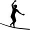 Slacklining woman silhouette