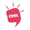 Slang bubbles, red speech bubble cool over white background, flat icon design