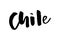 Slanted brush word art text vector of country name for Chile
