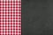 Slate plate with a red checkered tablecloth