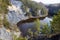 Slate quarry lake with acid water, Hromnice village near Pilsen town, Czech republic