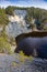 Slate quarry lake with acid water, Hromnice village near Pilsen town, Czech republic