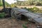 Slate and stone bridge profile over dry river