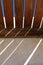 Slatted Adobe Pueblo Home Porch Roof & Blue Sky