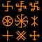 Slavic amulets symbols set. Solar symbols.