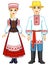 Slavic beauty. Animation portrait of the Belarusian family in national clothes.