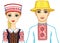 Slavic beauty. Animation portrait of the Belarusian family in national clothes.