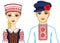 Slavic beauty. Animation portrait of the Belarusian family in national clothes.