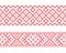 Slavic ethnic borders, seamless pattern, cross stitch embroidery style.