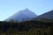 Slavkovsky peak, pine forest and blue sky, High Tatra, Slovakia