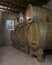 Slavonian oak wine aging casks in the wine cellar of the Capanna Farm, situated to the north of Montalcino.