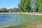 SLAVSK, RUSSIA. The old outdoor pool with mineral water. Kaliningrad region