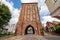 Slawno, Zachodniopomorskie / Poland - September, 10, 2020: Historic building, the Koszalin Gate in the city center. The tower and