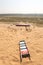Sled used for sand dune sledging in Kubuqi desert in Inner Mongolia, China