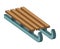 Sled, wooden sledge vector symbol icon design.