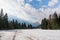 Sleddog track at the Cristallo Mountain, Italian Dolomites