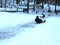 Sledging, winter sports and winter activities in the park