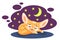 Sleeeping cartoon fennec fox