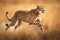 A sleek and agile Cheetah sprinting across the savannah, showing off its sleek and agile nature. Generative AI