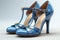 Sleek Azure Blue Patent Leather Heels