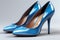 Sleek Azure Blue Patent Leather Heels