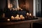 Sleek Black Console Table with Candles