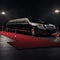 Sleek Black Limousine at a Red Carpet Event