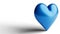 Sleek Blue Heart on White Gradient. 3d Rendering (Illustration