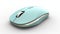 Sleek Blue Mouse With Silver Button - Stylish And Colorful Design