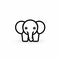 Sleek Cartoon Elephant Logo Icon In Martin Creed Style