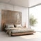 Sleek Carved Metal Bedroom With Organic Stone Carvings