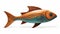 Sleek Carved Wood Fish: Photorealistic Digital Illustration
