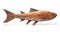 Sleek Carved Wood Fish: A Playful And Realistic Wooden Statue