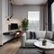 A sleek contemporary studio apartment with space-saving furniture1