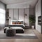A sleek contemporary studio apartment with space-saving furniture3